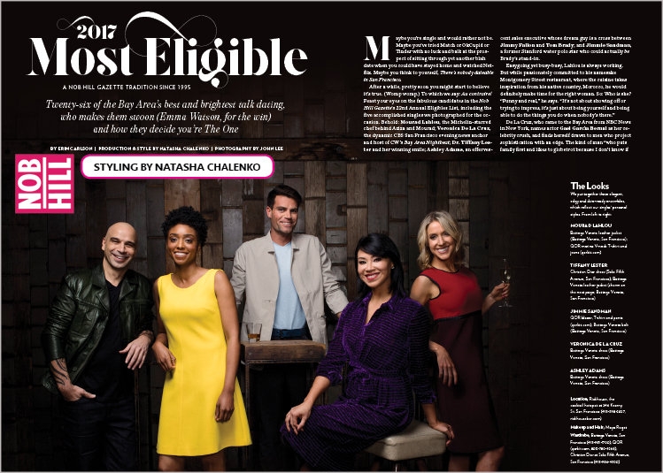 Jimmie Sandman in the prestigious "Eligibles" Editorial