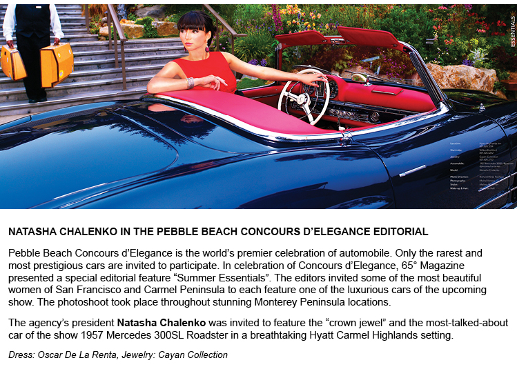 Natasha Chalenko in the Pebble Beach Concours d'Elegance editorial